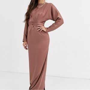 Dusty Pink Maxi Long Sleeve Dress